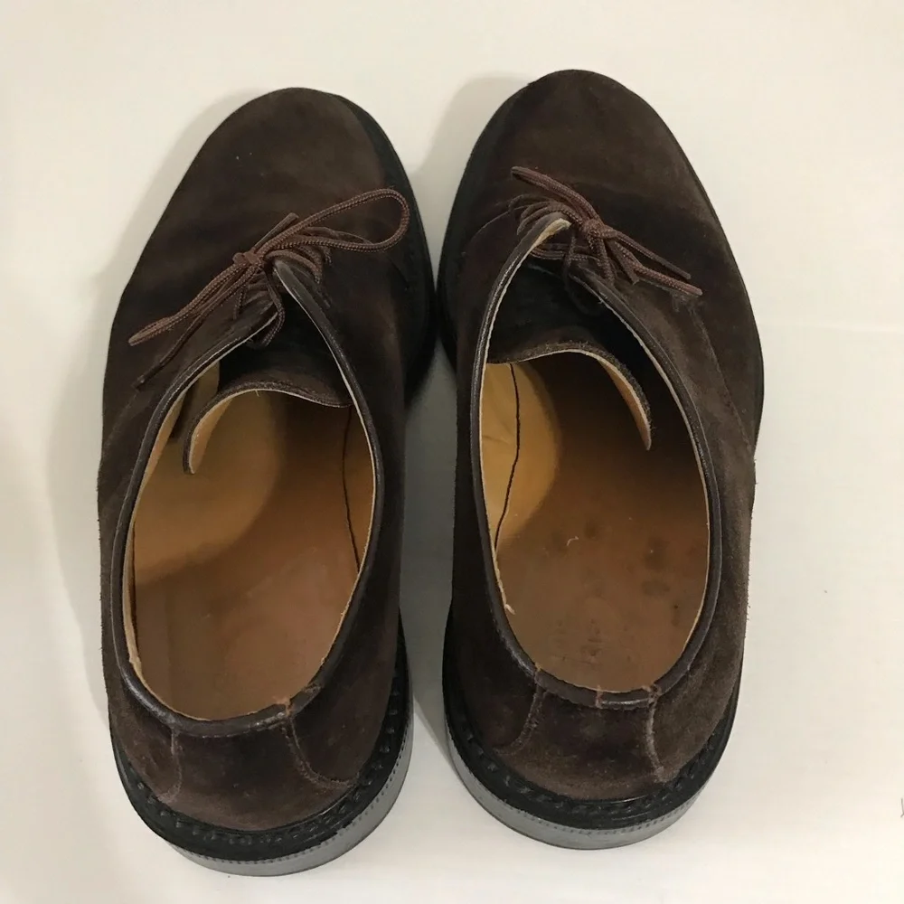 Coach made in Italy Men's Brown Suede Plain-Toe Derby Shoes Size 8.5D